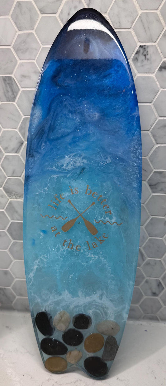 Epoxy Resin Charcuterie/ Display Board - Surf Board