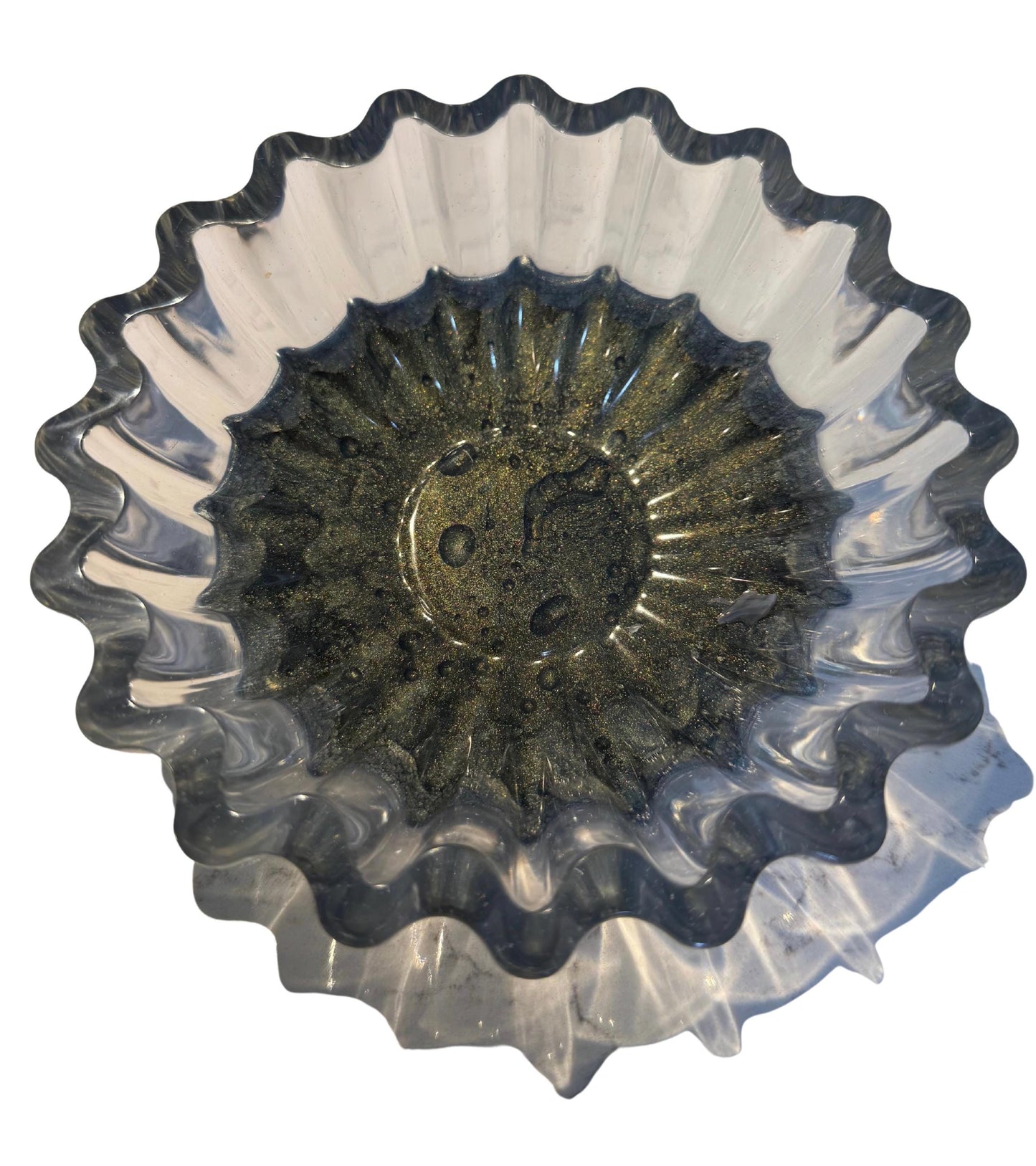 Epoxy Resin Bowl - Fluted Edge (L)