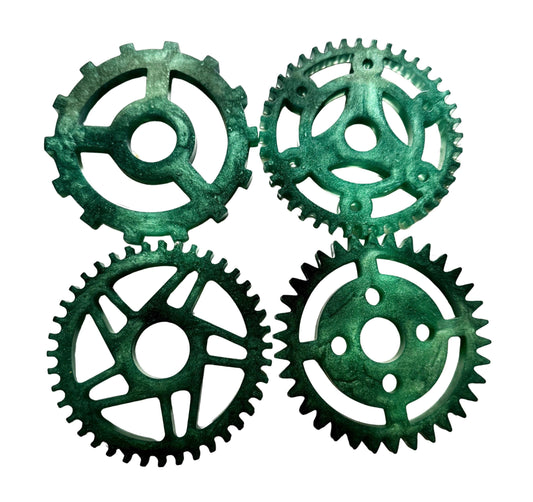 Industrial Gear Coaster Set (Set of 4) | Steampunk-Inspired Decor | Mechanic Gift