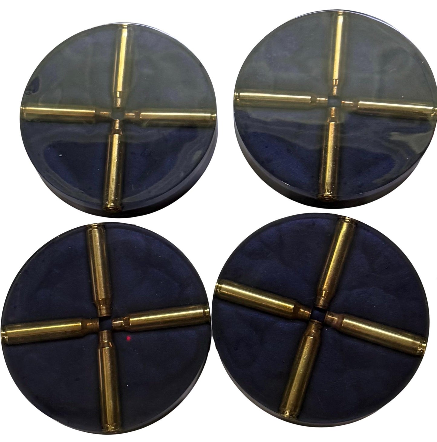 Epoxy Resin Coasters - Bullet Casings - Set/4