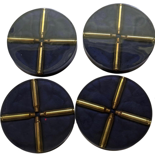 Epoxy Resin Coasters - Bullet Casings - Set/4