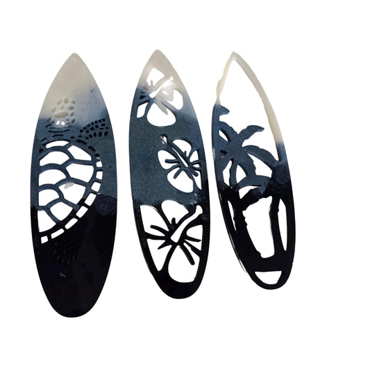 Epoxy Resin Surf Board Wall Decor (Set of 3)