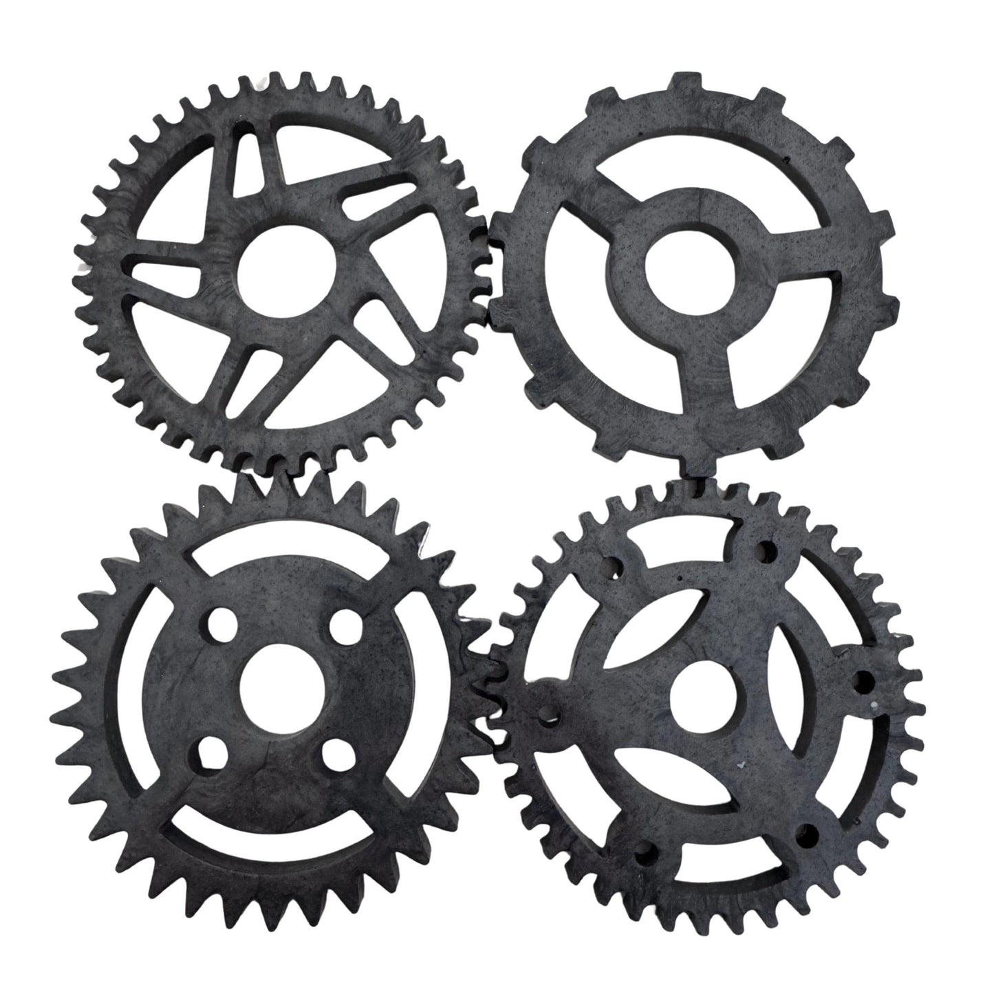 Industrial Gear Coaster Set (Set of 4) | Steampunk-Inspired Decor | Mechanic Gift
